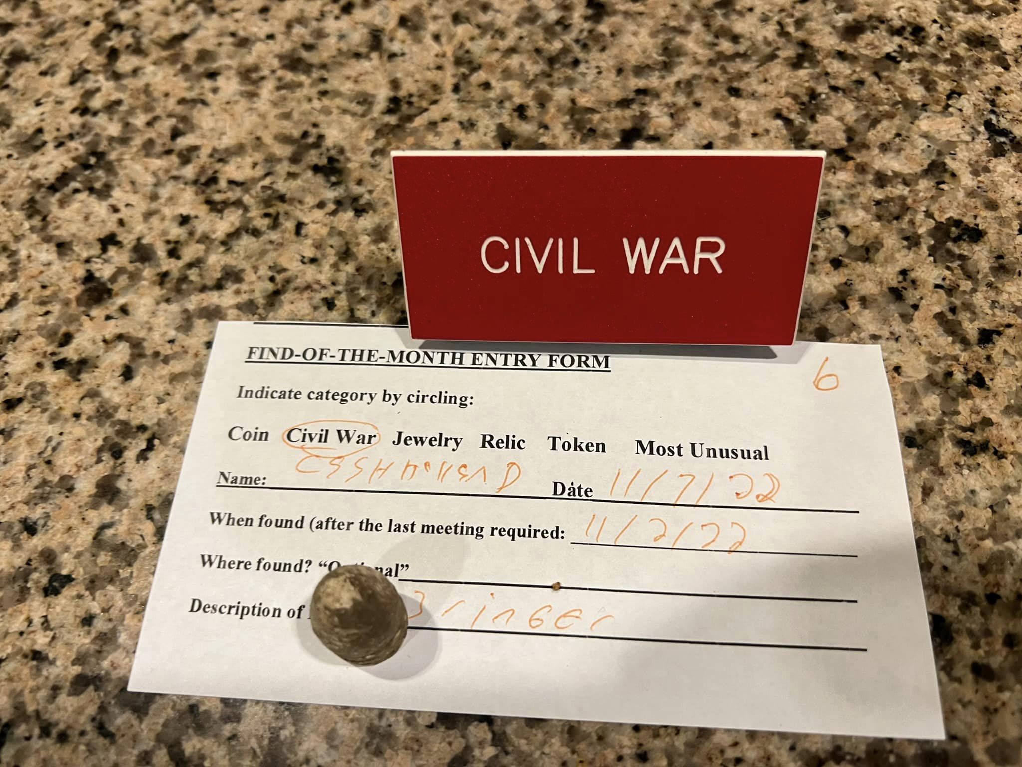 Find: Civil War Relic